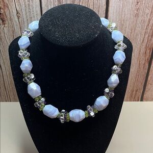 Ross Simons Torsade necklace chalcedony peridot crystal quartz